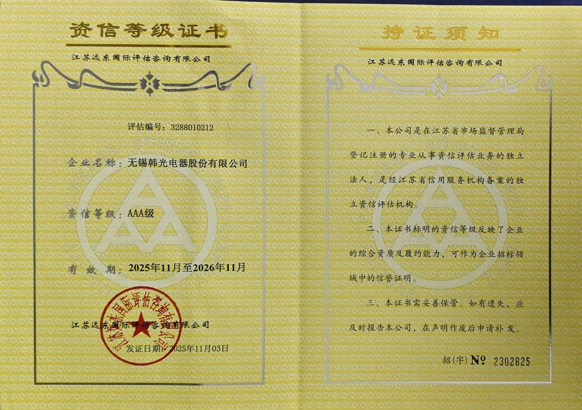 AAA资信等级证书